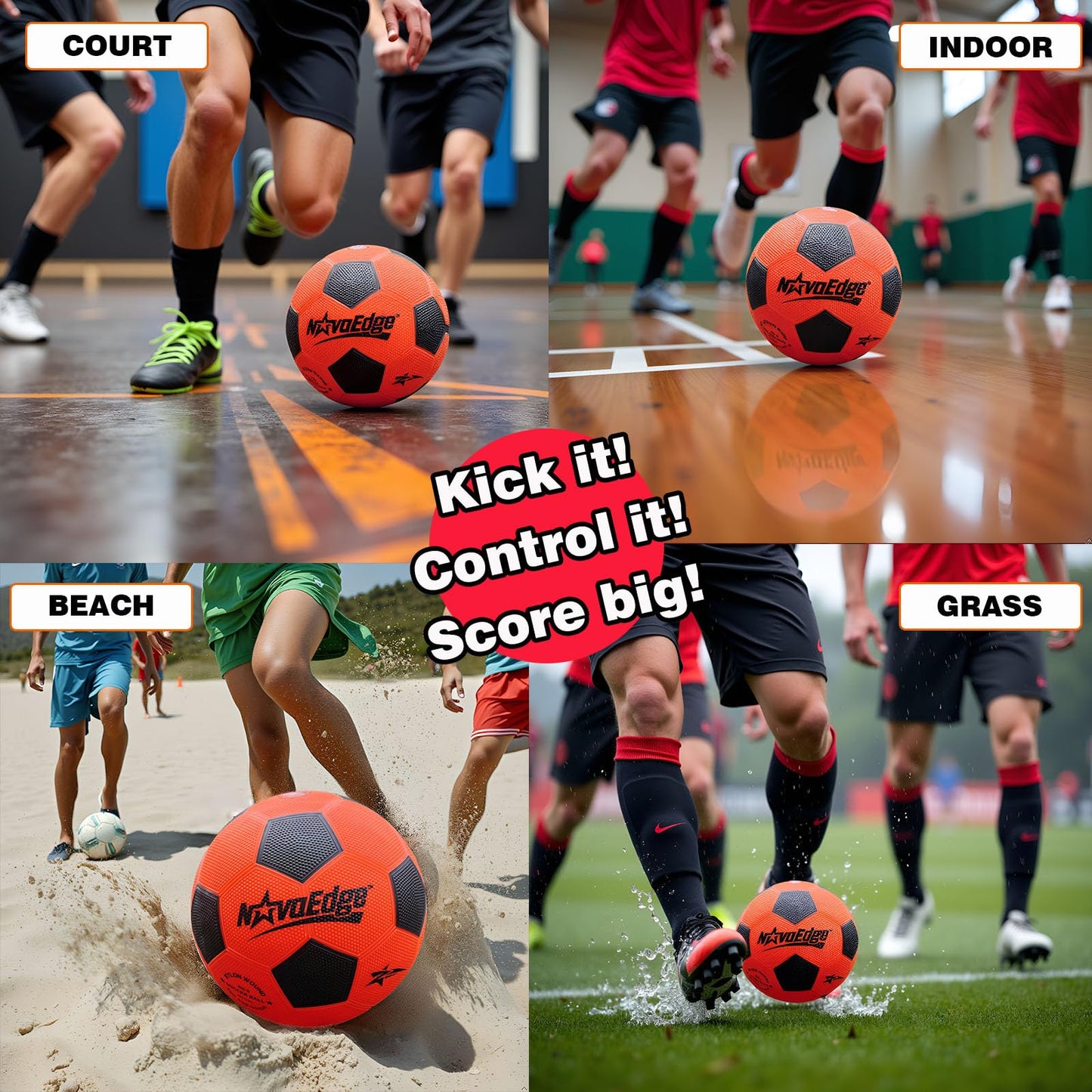 NovaEdge Glow in The Dark Soccer Ball | USB-C Rechargeable LED Light Up Ball | Official Size 5 for Kids & Adults | Gift for Boys & Girls Ages 6+ | Indoor Outdoor Night Games