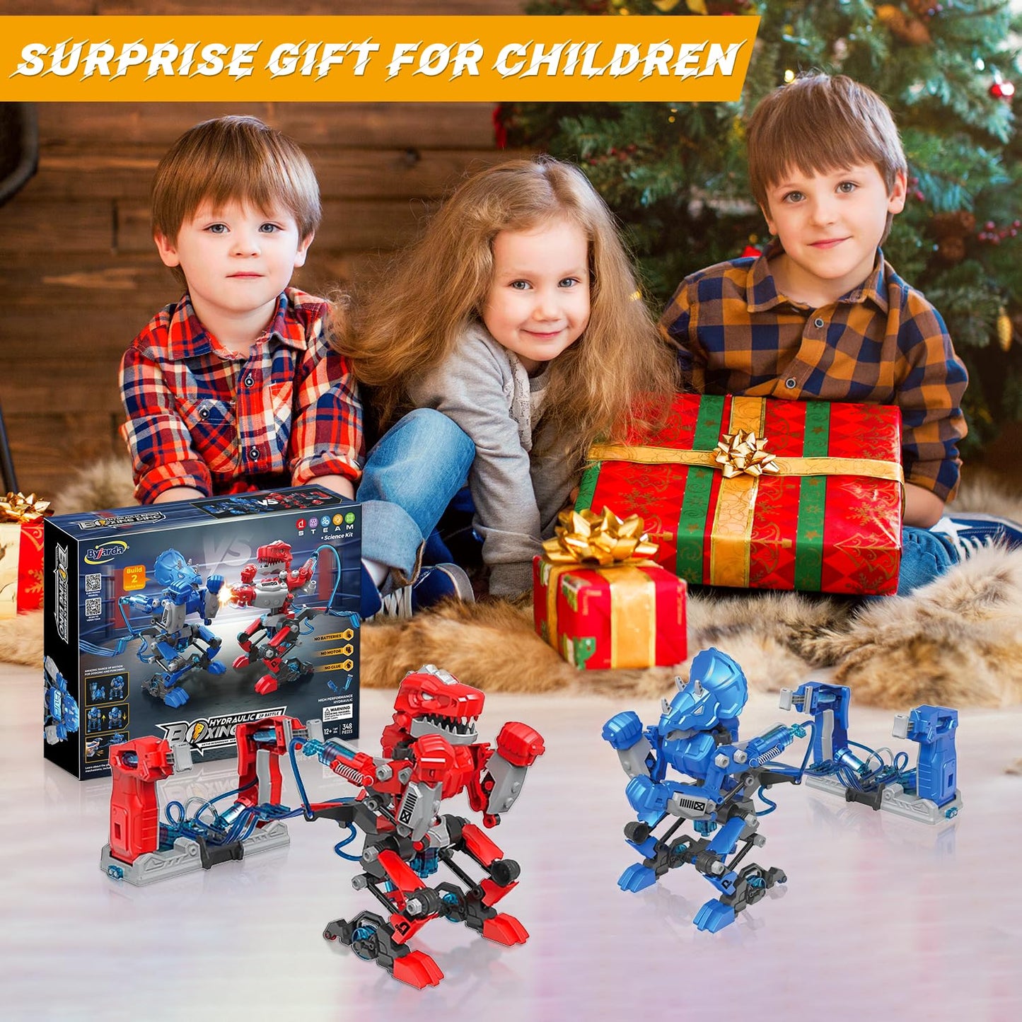RiteHold Hydraulic Boxing Bots STEM Robot Building Kit, 2 Hydraulic Powered Battle Fighting Robots, Educational Birthday Gift for 8-12 Year Old Boys & Girls