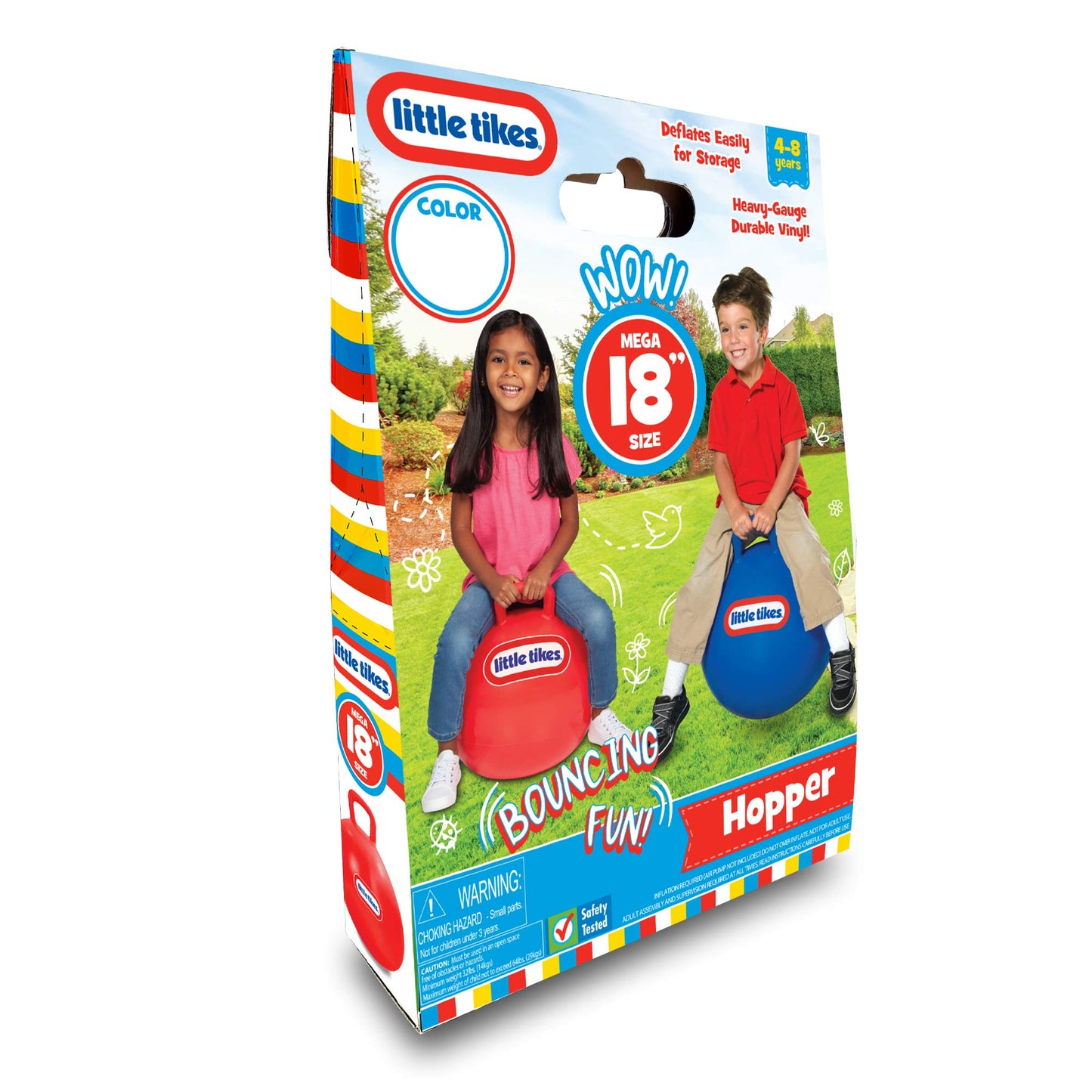 Little Tikes Bouncing Fun! Blue Hopper 9301B - Mega 18" Inflatable Heavy-Gauge Durable Vinyl Ball - Deflates Easily for Storage - Exercise Learning Activity for Kids Ages 4-8