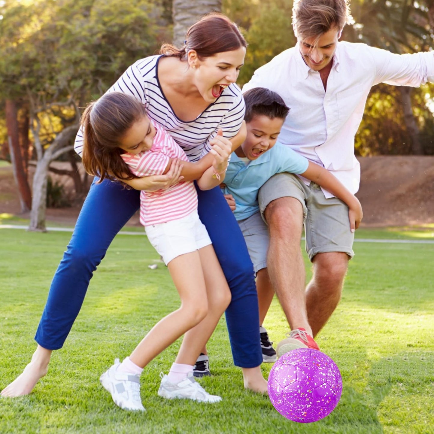 AceVernine Soccer Balls Size 3, Sparkle Soccer Ball for Girls Kids 3-8 4-6 6-8 Glitter Outdoors Sports Recreation Playing Ball for Birthday Easter Soccer Gifts (Glitter Purple, Size 3)