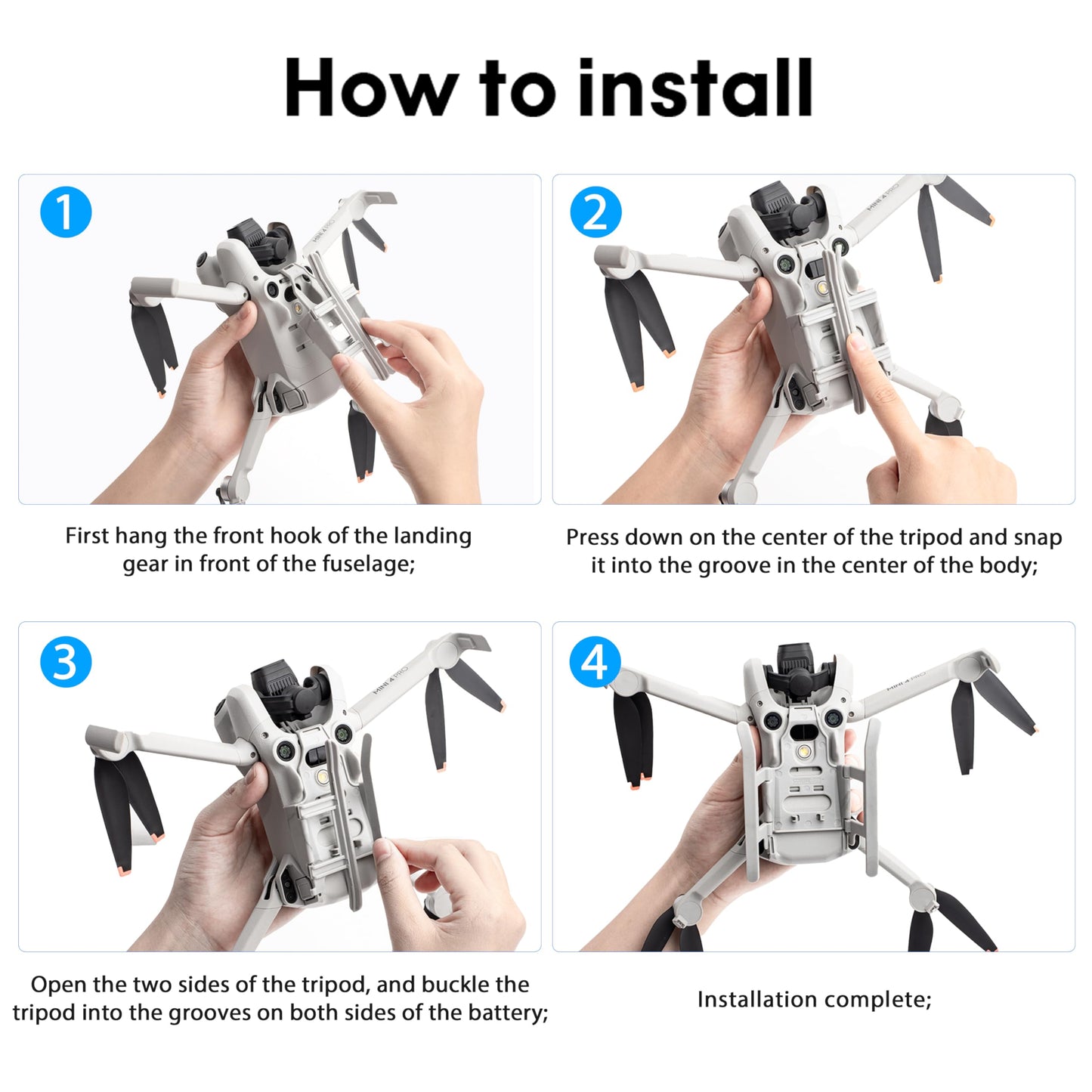 STARTRC PHOTO Mini 4 Pro Landing Gear for DJI Mini 4 Pro Drone Accessories,Landing Leg Protector Extended Foldable Feet