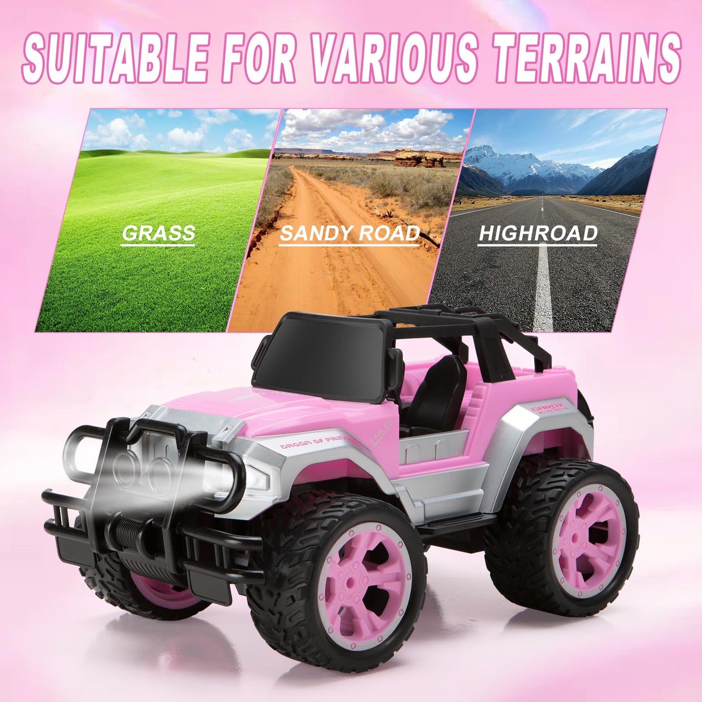 Remote Control Car for Girls, Pink RC Car with Doll and Sticker for Ages 6-10 Years Old Girls, 80 mins with Rechargeable Battery, 1:16 Scale 2.4Ghz,OX11S Perfect Christmas Birthday Gifts for Grils