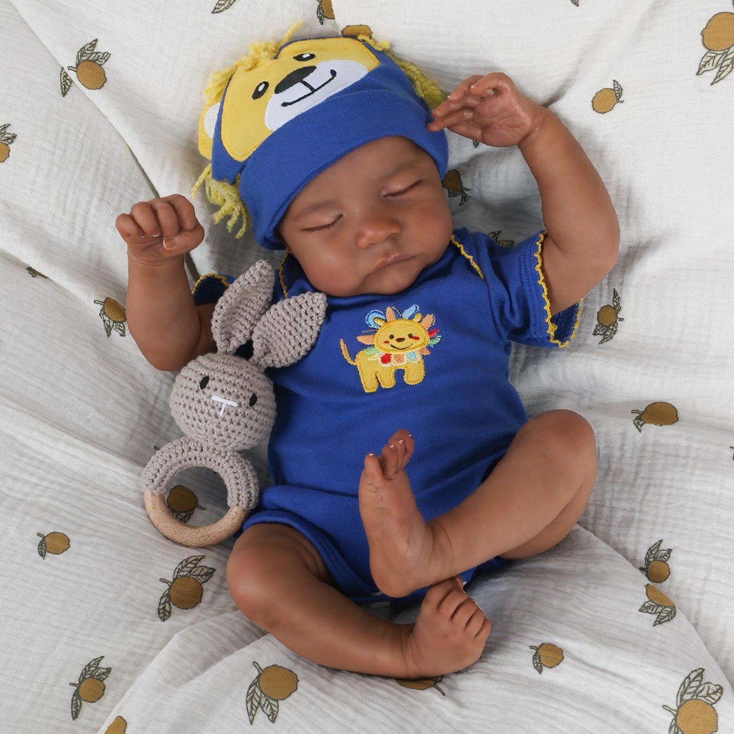 CHAREX Realistic Reborn Baby Dolls Black - 18 inch Newborn Baby African American, Soft Body Real Life Sleeping Baby Doll with Accessories Gift Set for Girls Boy Age 3+