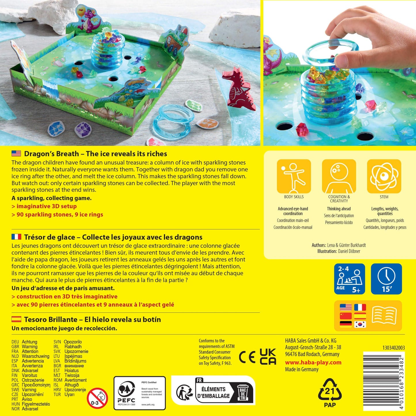 HABA Dragon's Breath Board Game - Award- Winning Board Games for Family Night and Exciting Tabletop Adventures for Dragon Fans Ages 5 and Up