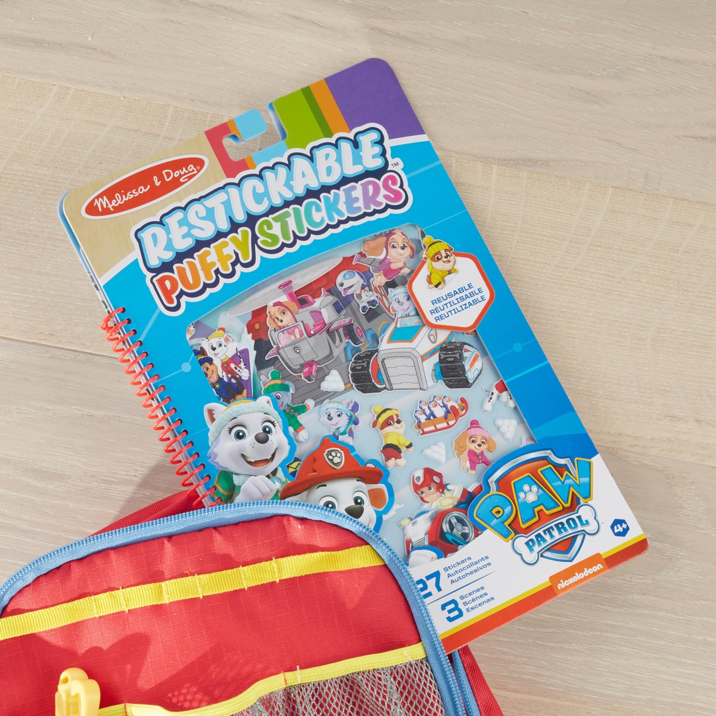 Melissa & Doug PAW Patrol Restickable Puffy Stickers 3-Pack – Adventure Bay, Jake’s Mountain, Jungle