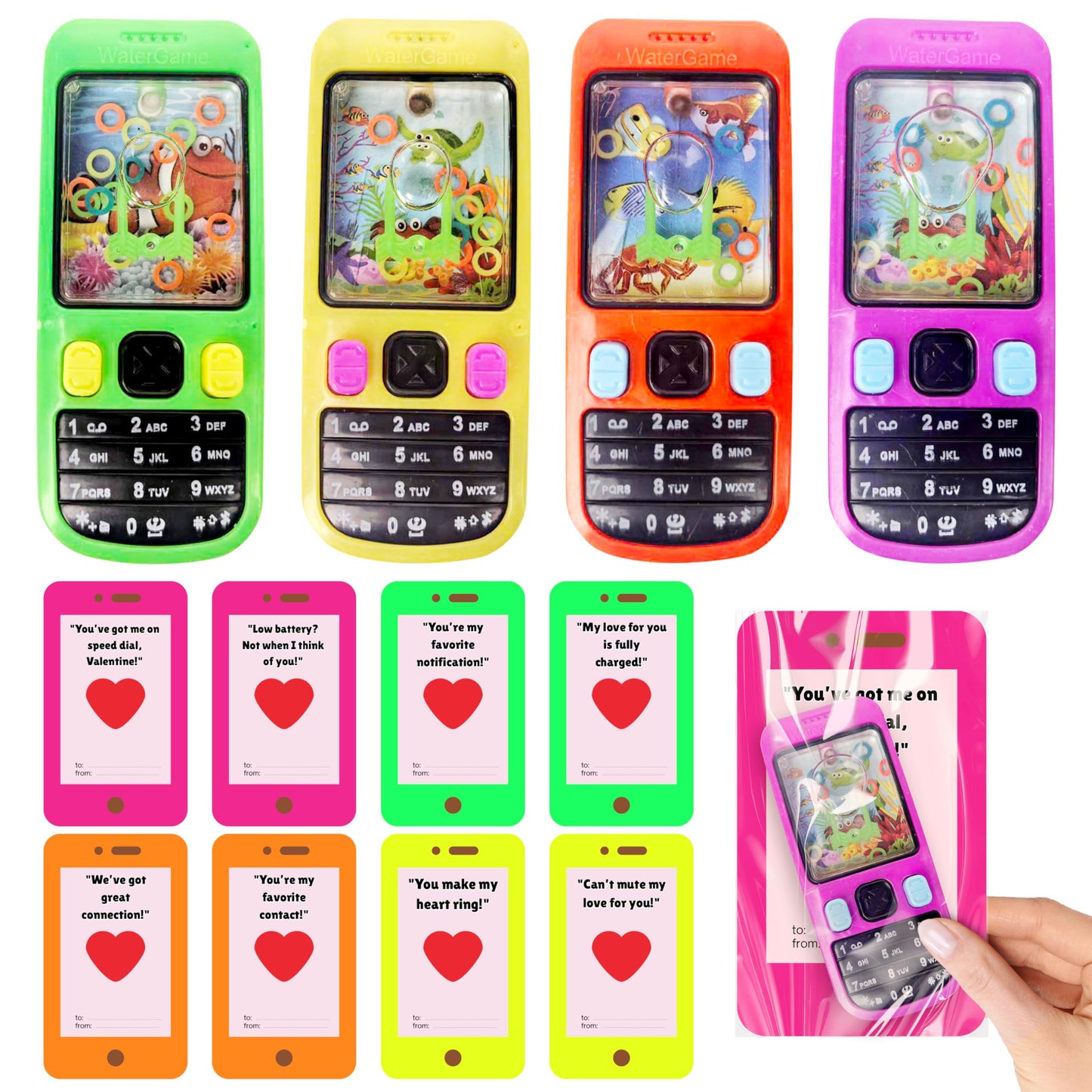 4E's Novelty 28 Pack Handheld Water Ring Games for Kids Birthday Gifts for Kids Ages 4-8 8-12 Classroom Prizes Rewarrds Bulk Gifts for Boys & Girls, Birthday Party Favors, Goodie Bag Fillers