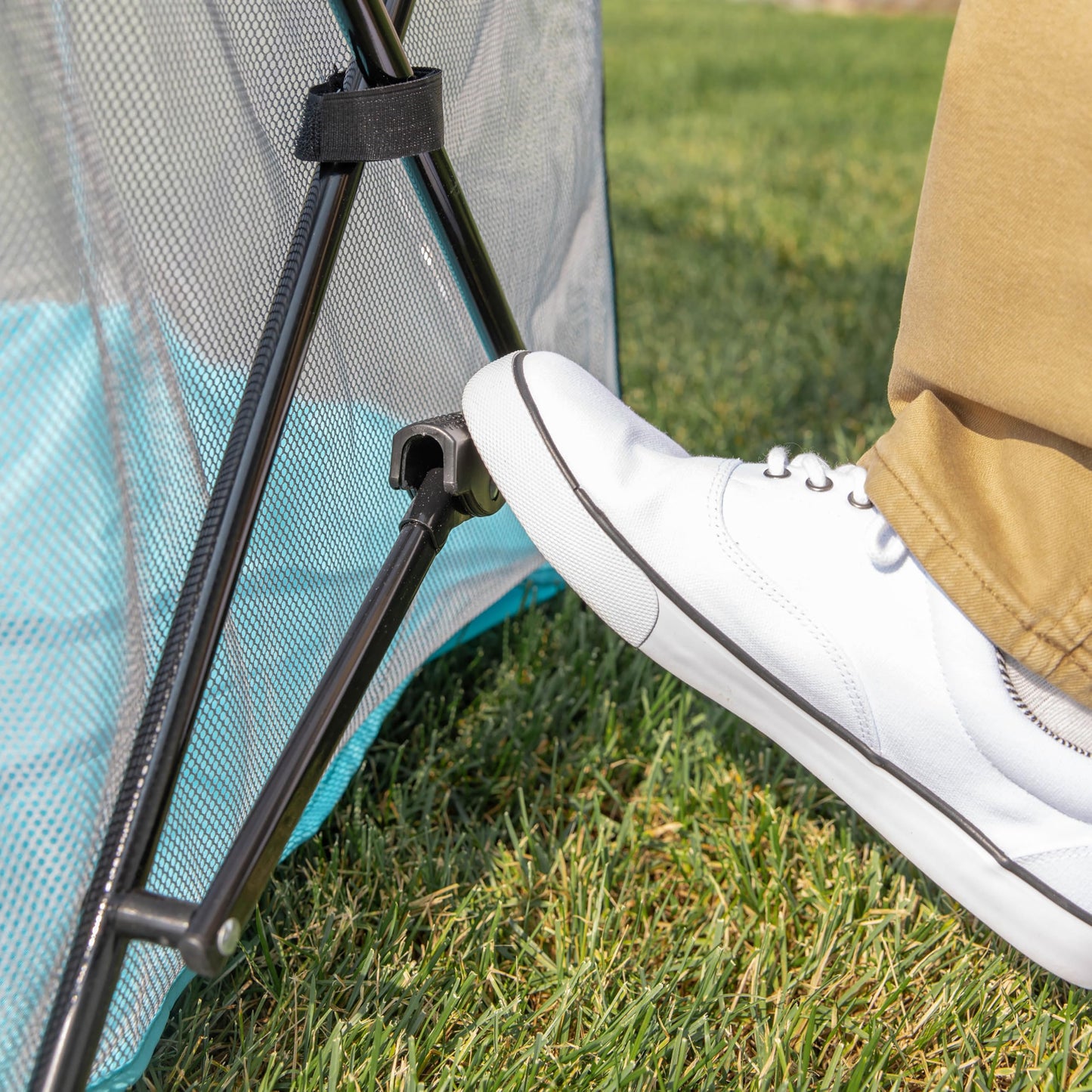 Regalo Safety My Play Deluxe Extra Large Baby Playpen & Portable Play Yard with Canopy, Foldable 8-Panel Indoor Outdoor Playpen for Babies & Toddlers, Mesh Sides, Washable Nylon Bottom, 62", Aqua