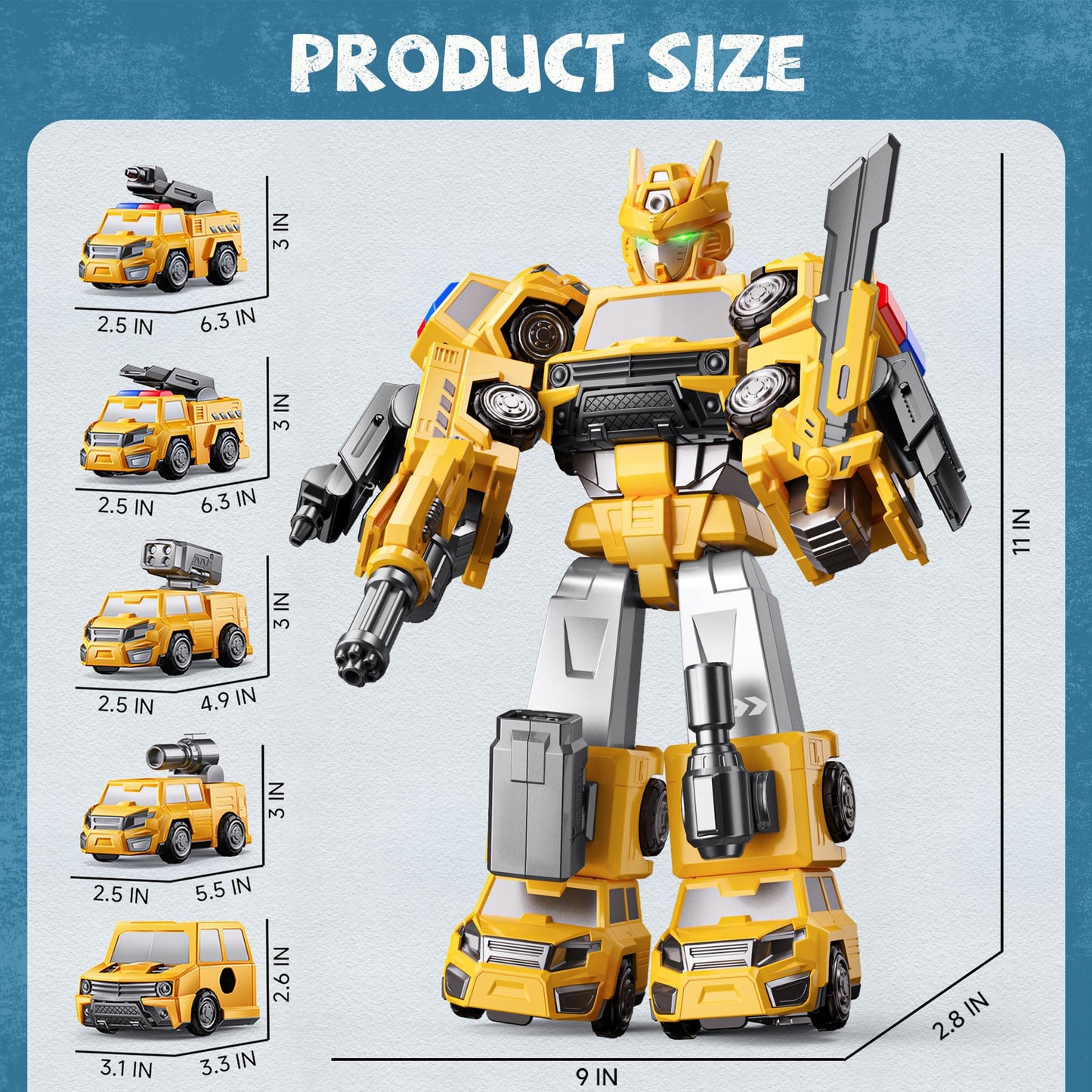 NewBandMo Gifts for 3 4 Year Old Boys, Toys for 3 4 Year Old Boys, 5-in-1 Transform Robot Toys for Boys 4-6, Easy DIY Assembly, 3 4 Year Old boy Birthday Gifts, Ideals Toys for Boys, Kids Toys