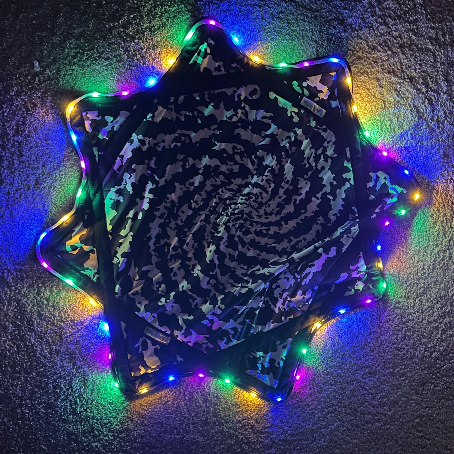 Mougee Spark Flow Star - AIR 28" Midway 24" - Rechargeable Multi-Colored LED Lights - 3 Modes (Cookie Spin - AIR)