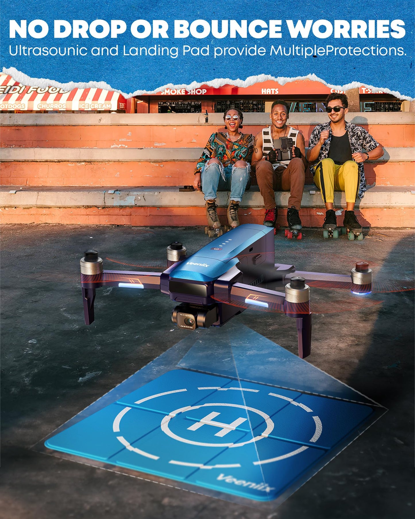 Veeniix Drones with Camera for Adults 4K, 70Min Long Flight Time, Gimbal & EIS 4K/30FPS Professional Drone, 3KM Long Range, GPS Auto Return, Easy App-Controlled, Integrated FAA Remote ID