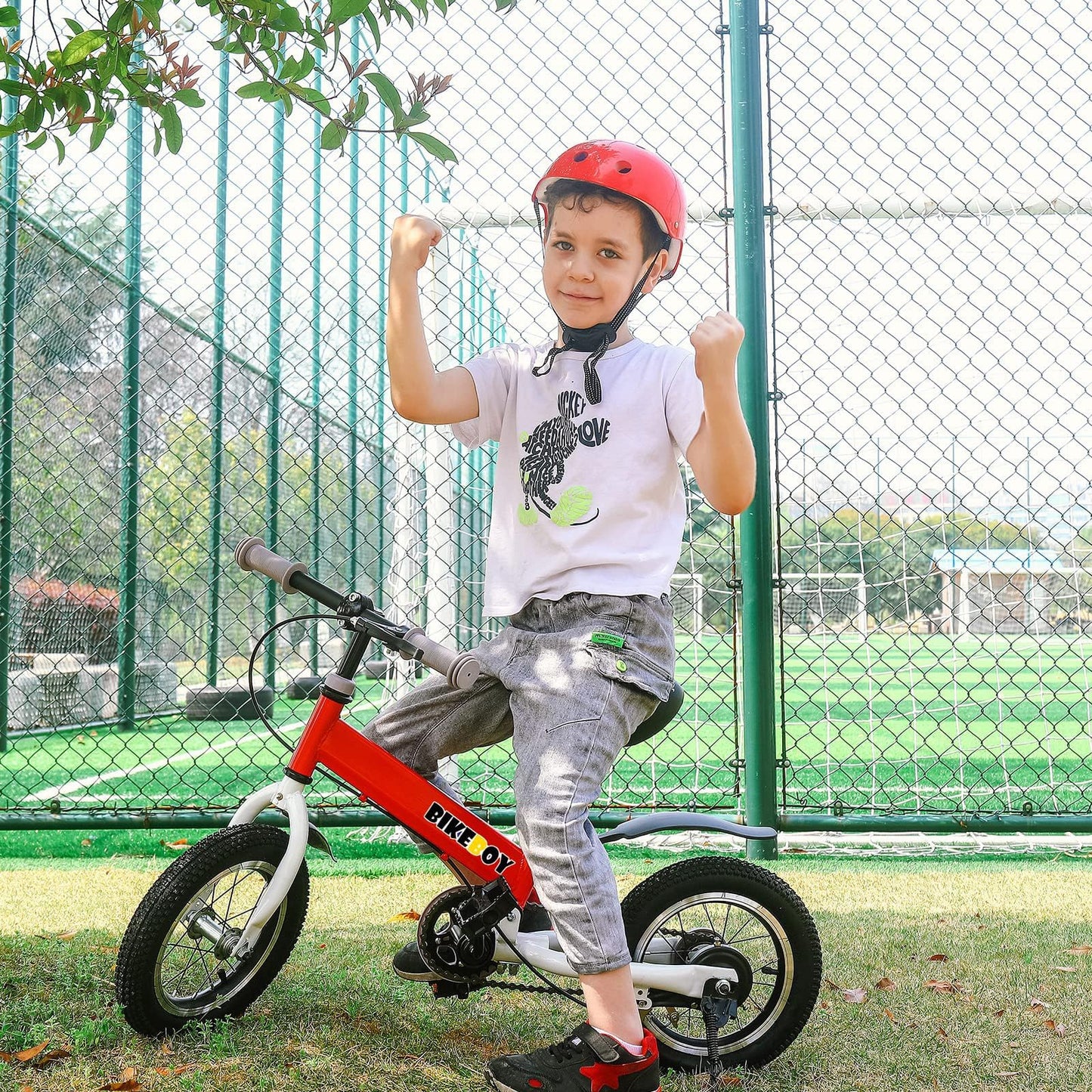 Balance Bike 3 in 1,The Dual Use of a Kids Balance Bike and Kids Bike,12 14 Inches for 2-6 Years Old,with Shock Absorbers, Fenders, Pedals, Auxiliary Wheels