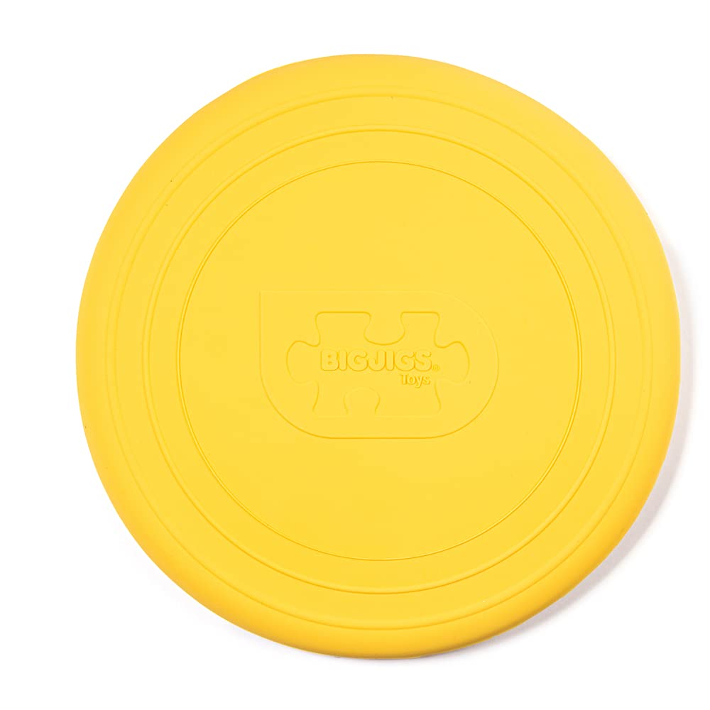 Bigjigs Toys Frisbee Flying Disc (Honey Yellow) - Silicone Frisbee for Kids, Quality Flying Saucers, Beach Toys & Garden Toys, Holiday Toys for Toddlers