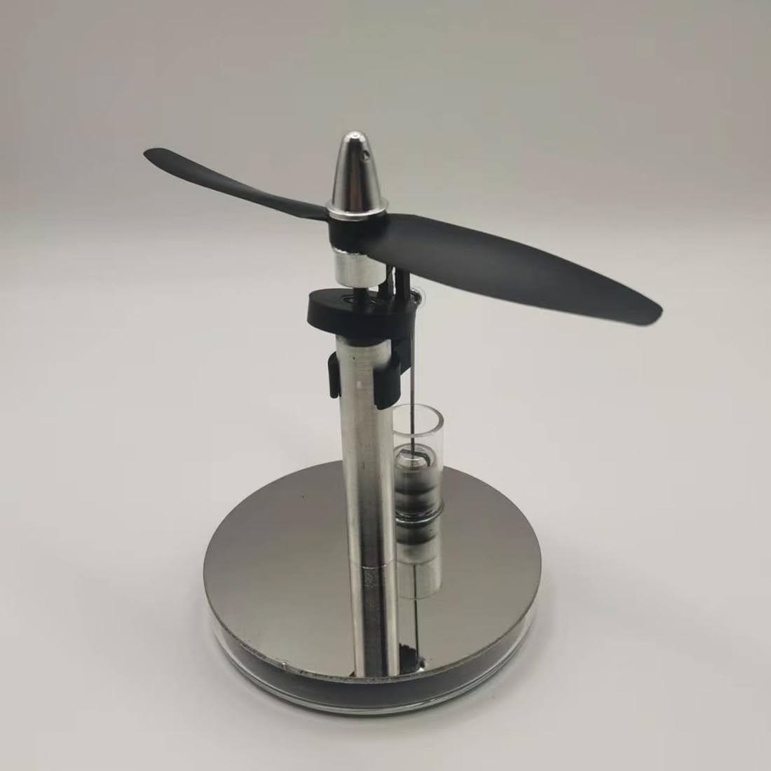 ENGINEDIY Stirling Engine Model, Two-Blade Propeller Swashplate Low-Temperature Stirling, Mini Handcrafted Cup Lid Heat Engine, Creative Desktop Decor Science Educational Set for Adults & Teens