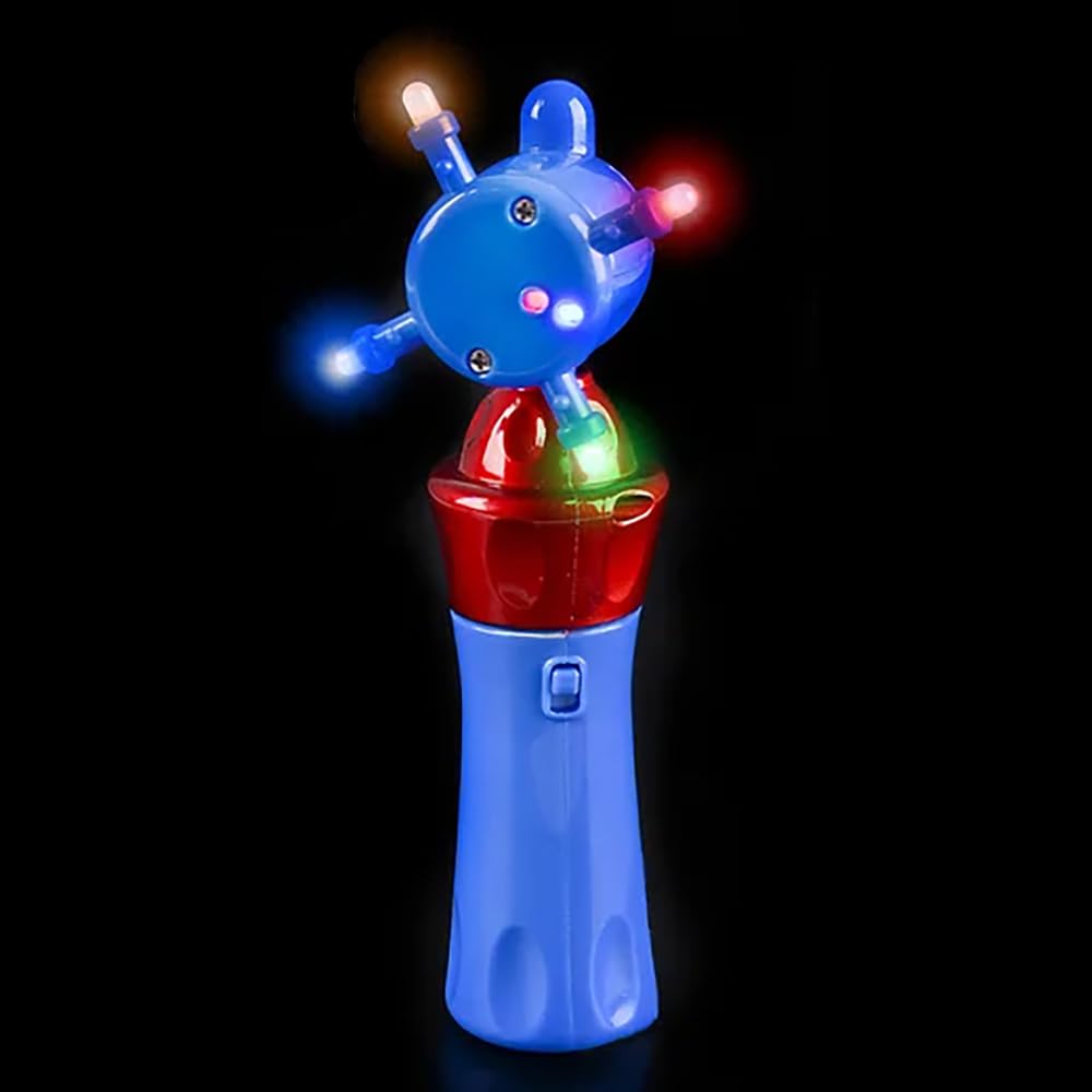 The Dreidel Company Light-Up Orbiter LED Spinning Wand, with Push Button, 7" Inches, Great Gift Idea for Boys, and Girls, Birthday Party Favor, Events, and Gatherings (Single)