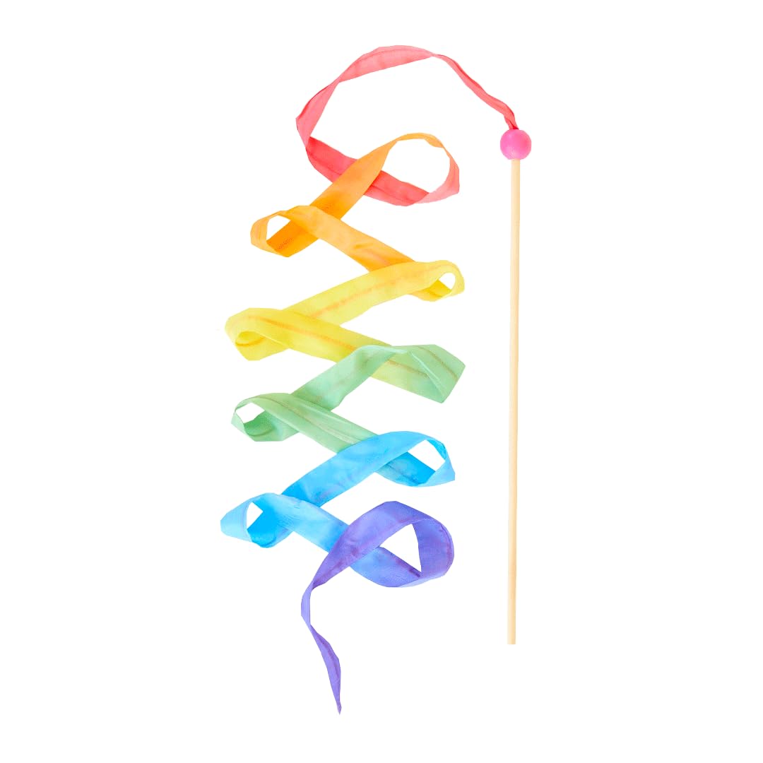 Sarah's Silks Pink Rainbow Streamer | Ribbon Dancer Toy