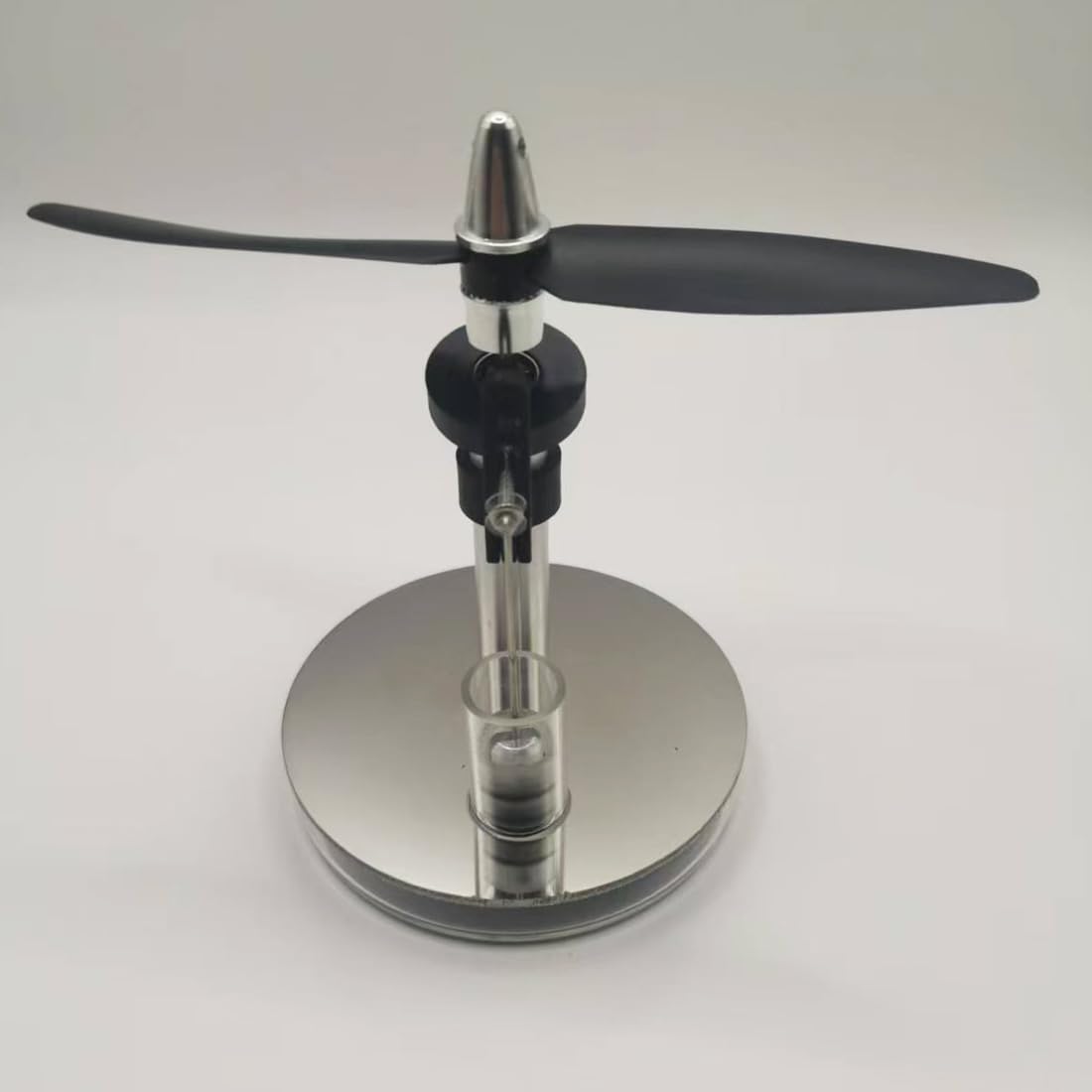 ENGINEDIY Stirling Engine Model, Two-Blade Propeller Swashplate Low-Temperature Stirling, Mini Handcrafted Cup Lid Heat Engine, Creative Desktop Decor Science Educational Set for Adults & Teens