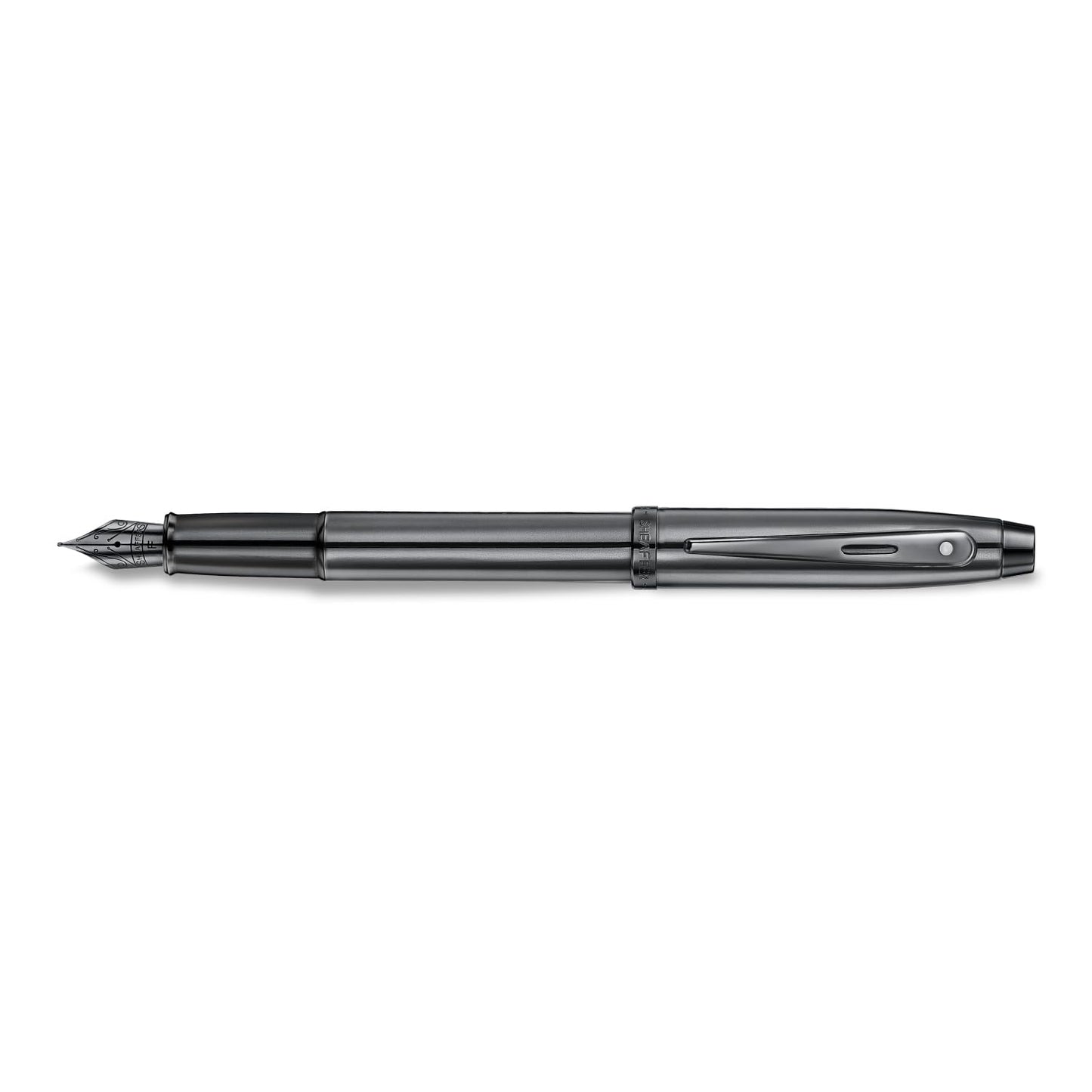 Sheaffer 100 E9375 Pearlescent Dark Gray Gunmetal with PVD Appointments Pen | Premium Gray Pen | Premium Pen Gift box (Fountain (Medium))