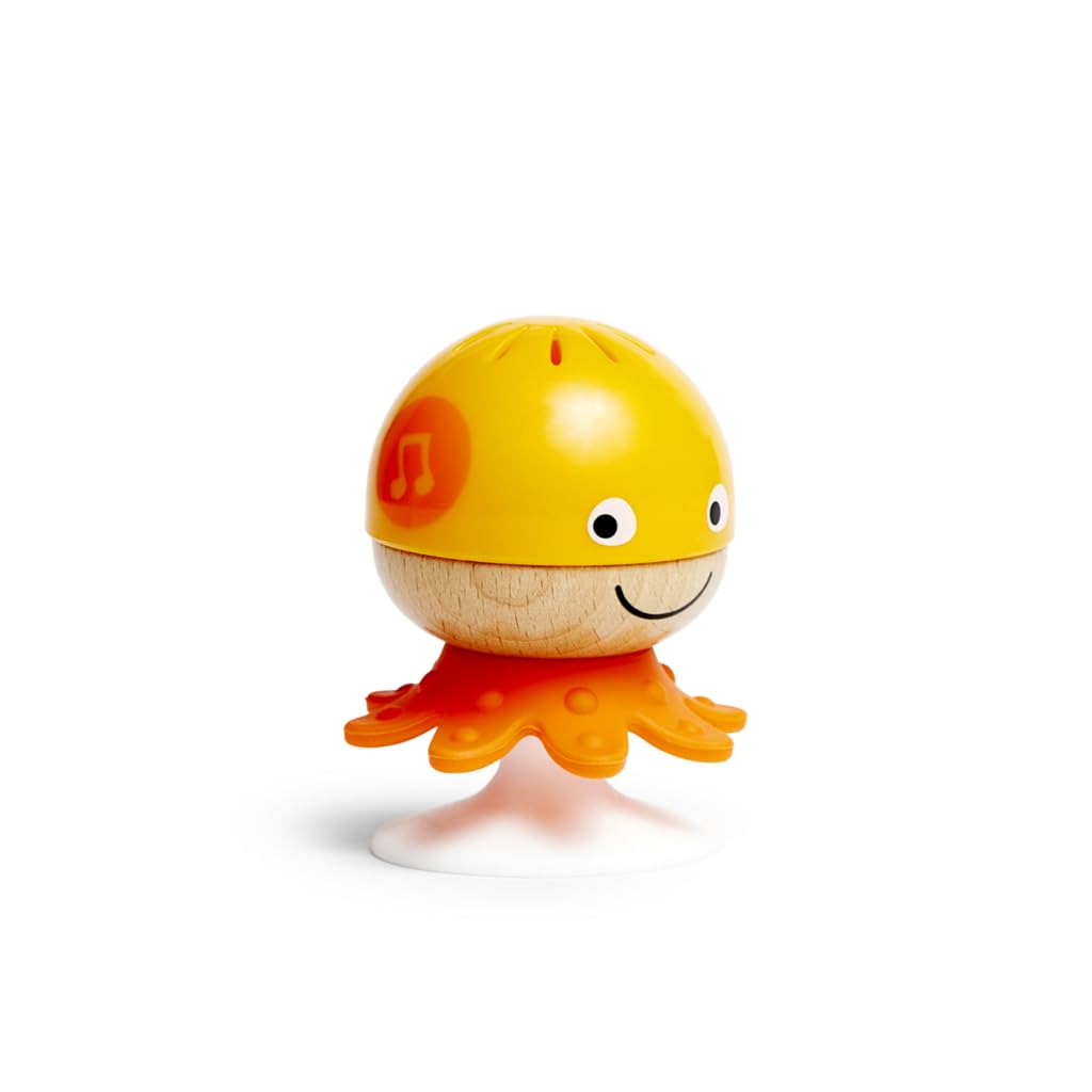 Hape Put-Stay Rattle Set | Three Sea Animal Suction Rattle Toys, Baby Educational Toy Set