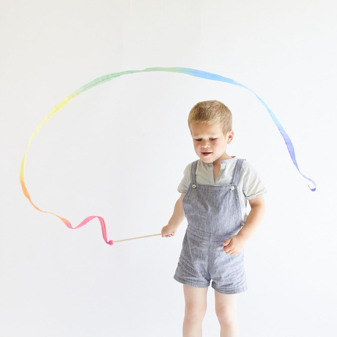 Sarah's Silks Pink Rainbow Streamer | Ribbon Dancer Toy