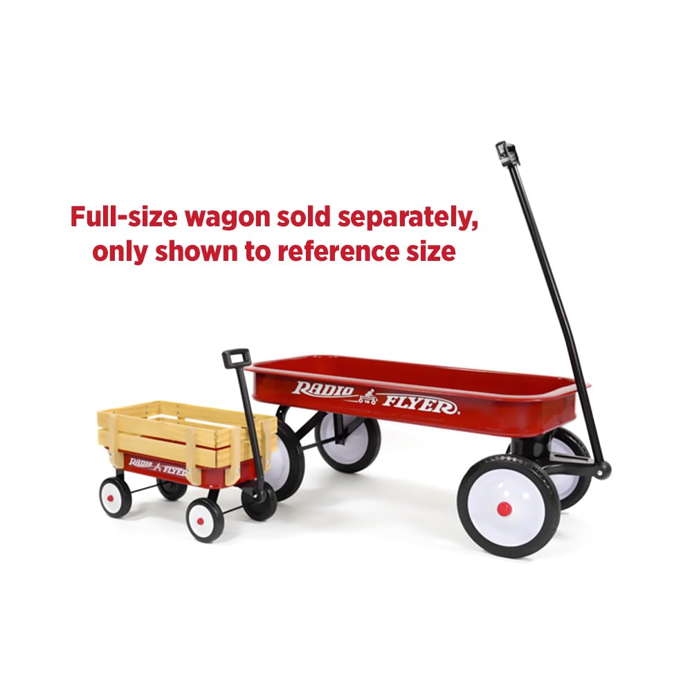 Radio Flyer Mini Steel and Wood Wagon for Kids, 19" Toy Wagon for Kids Aged 1.5+, Play-Size Version of the Classic, Durable Rolling Wheels, Working Handle, for Toys, Crafts & Gift Displays