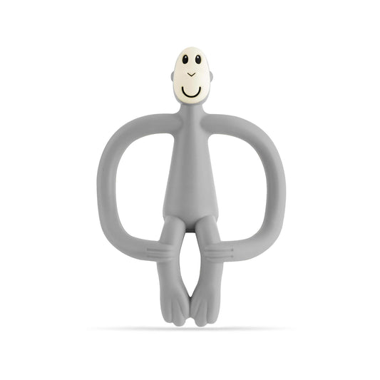 Matchstick Monkey Original Teether & Gel Applicator – Silicone Baby Teether, Easy-to-Grip, BPA-Free, Supports Self-Soothing & Early Brushing, 3 Months+, 4 Inches, Grey