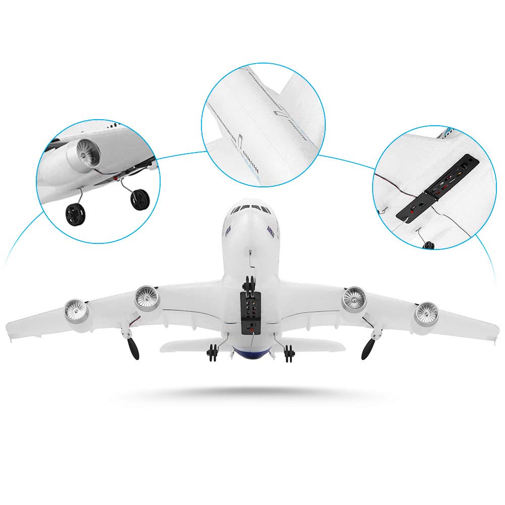 GoolRC RC Airplane, WLtoys XK A120 A380 Aircar Model Plane, 3CH 2.4G Remote Control Airplane, EPP Fixed-Wing RC Aircraft RTF Toy for Adults