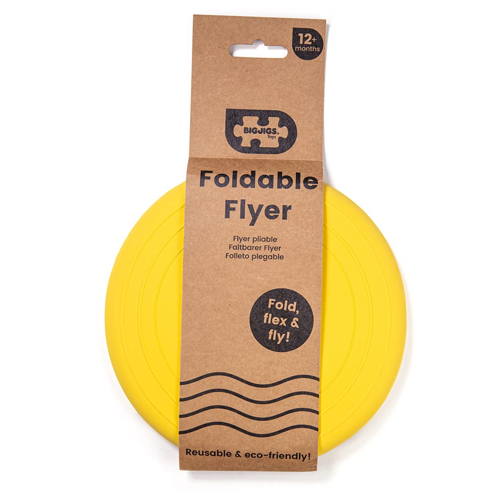 Bigjigs Toys Frisbee Flying Disc (Honey Yellow) - Silicone Frisbee for Kids, Quality Flying Saucers, Beach Toys & Garden Toys, Holiday Toys for Toddlers
