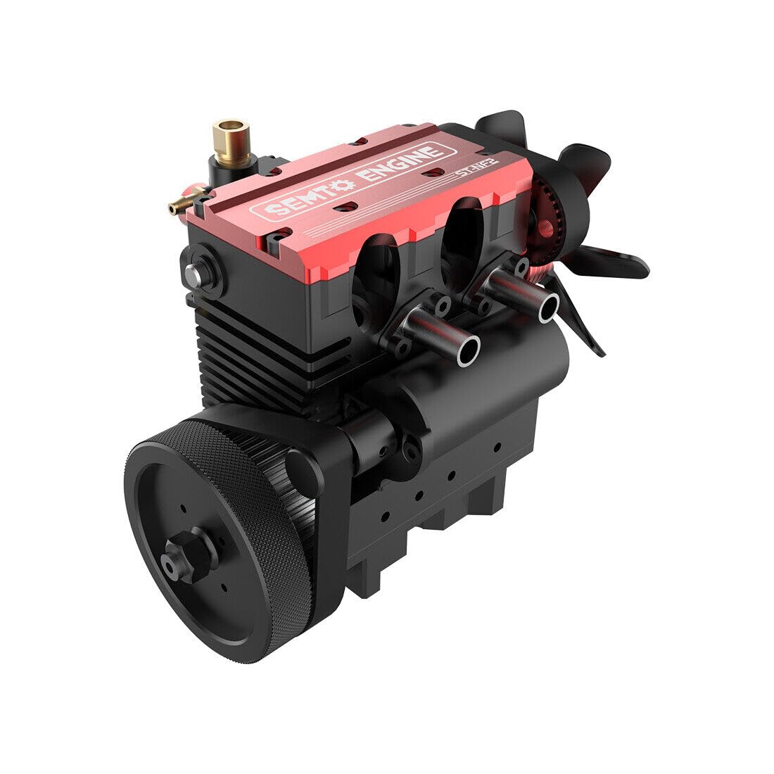 LETDIYMOC Engine Model Kit That Runs for Adults, L2 Mini Engine ST-NF2 7cc Inline 2-Cylinder 4-Stroke Air-Cooled Full Metal Engine Build Kit Motor Physics Toy for Teachers - DIY Assembly Kit