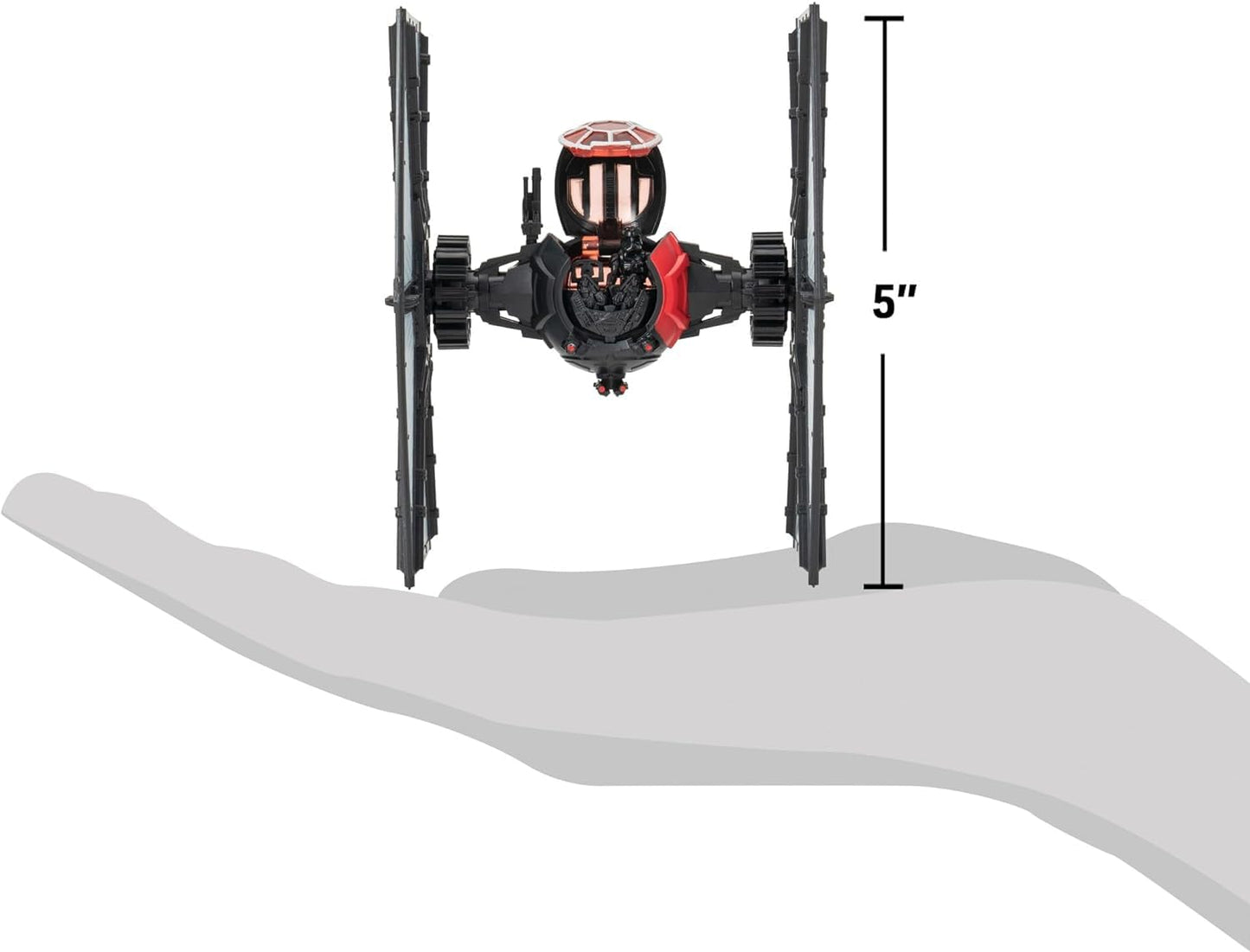 Star Wars Micro Galaxy Squadron First Order Special Forces TIE Fighter - 5-Inch Vehicle with Removable Wings, Rotating Turret, and 1-Inch Micro Figure Accessory