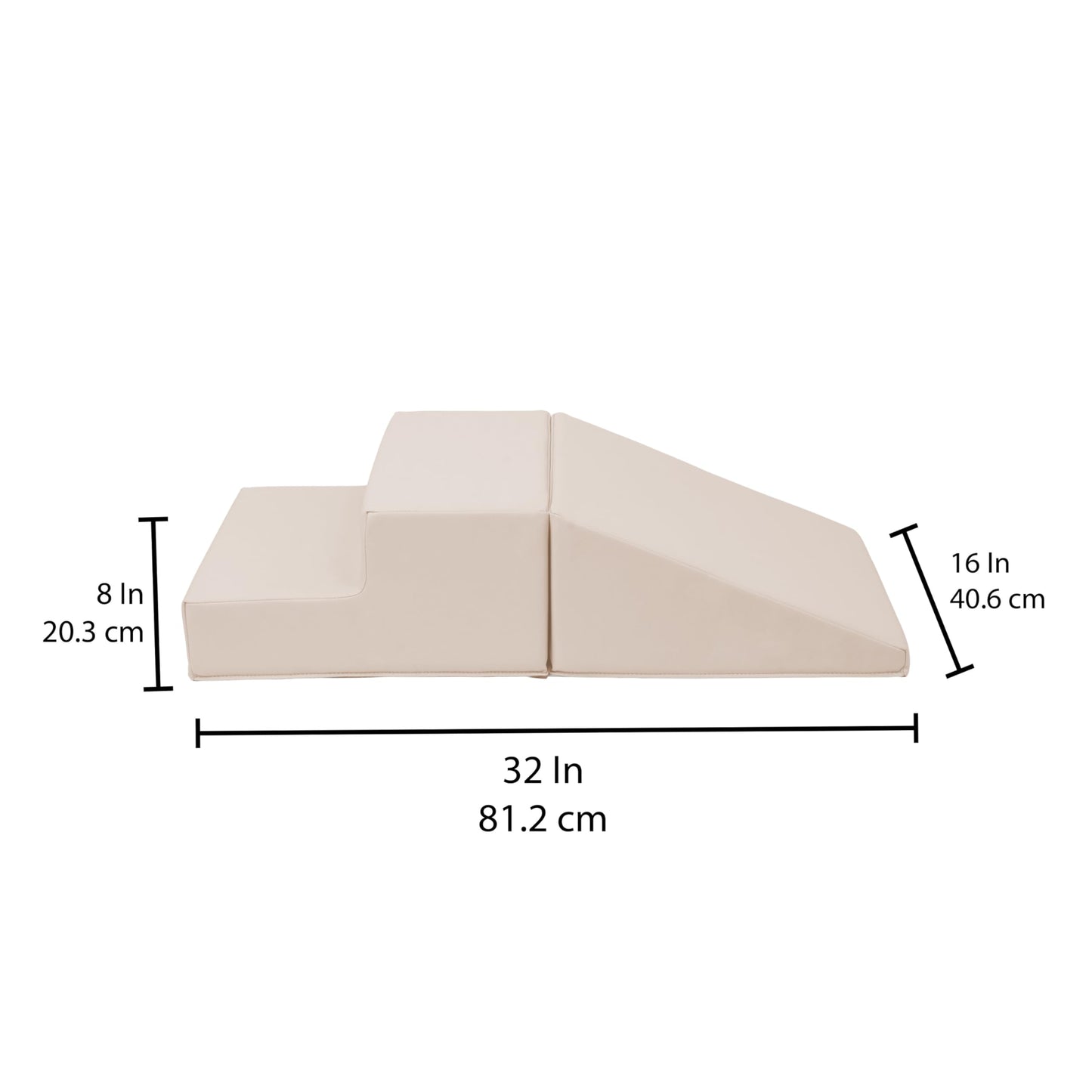 First Steps 2-Piece Playtime Step and Slide Climber Climbing Foam Block Set for Little Kids Indoor Toddler & Baby Soft Playset for Children to Climb and Crawl and Slide - Beige