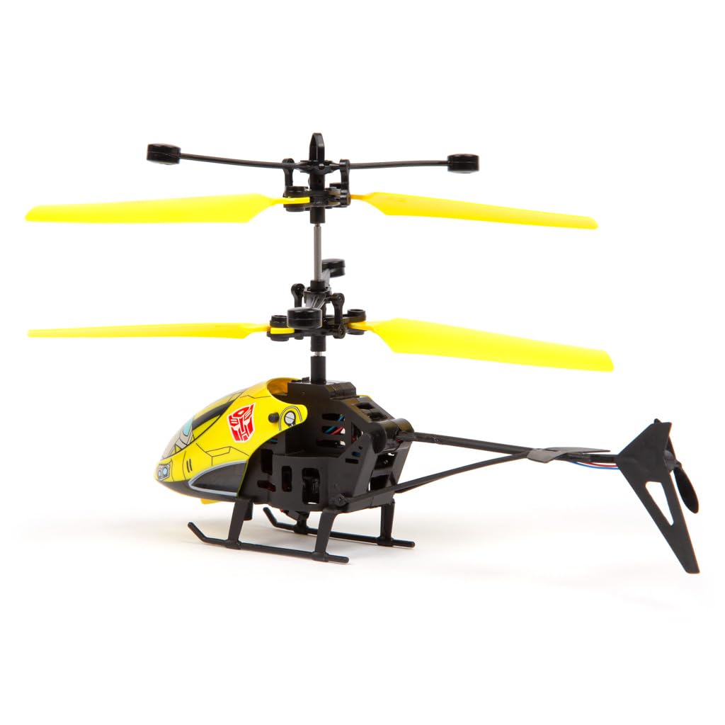 World Tech Toys Hasbro Transformers Bumblebee RC Helicopter – Easy-Fly Remote Control Helicopter with LED Lights, Durable Body, Coaxial & Rear Rotors – Kids 8+
