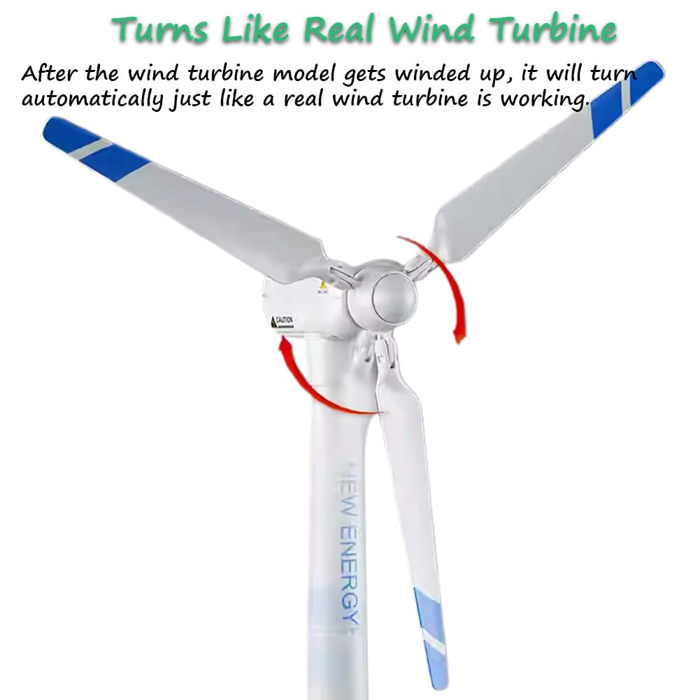 Miracland Wind Turbine Toy, 21.65 Inch Large Size Windmill Toy Clockwork Generator Model STEM Science Kit