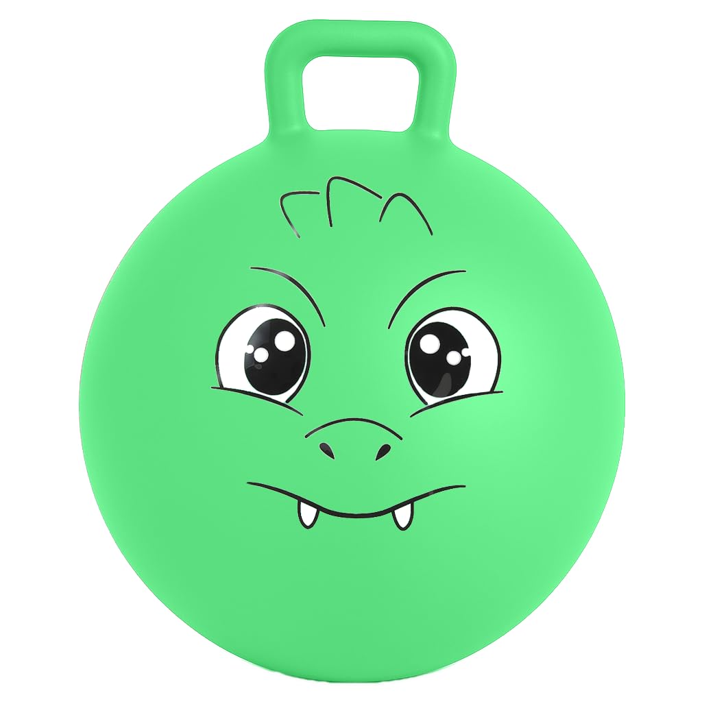 Xino Sports Hopping Ball for Kids - 18 Inch Hopper Ball with Handle, Green Jumping Bouncer Toy for Indoor and Outdoor Play