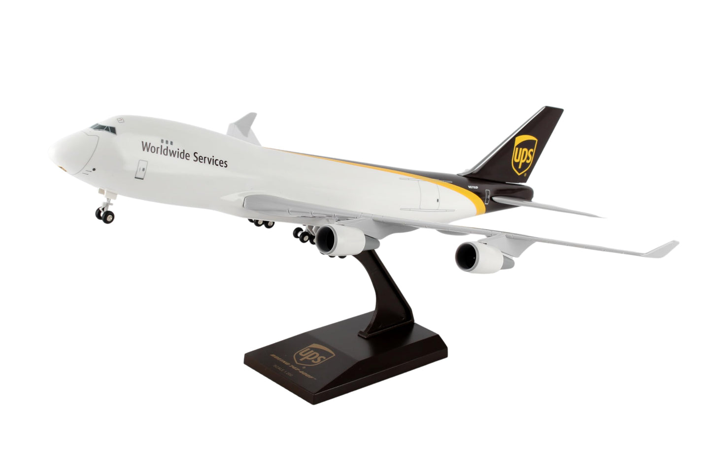 Daron Skymarks Ups 747-400F Airplane Model Building Kit with Gear 1/200-Scale, White,black