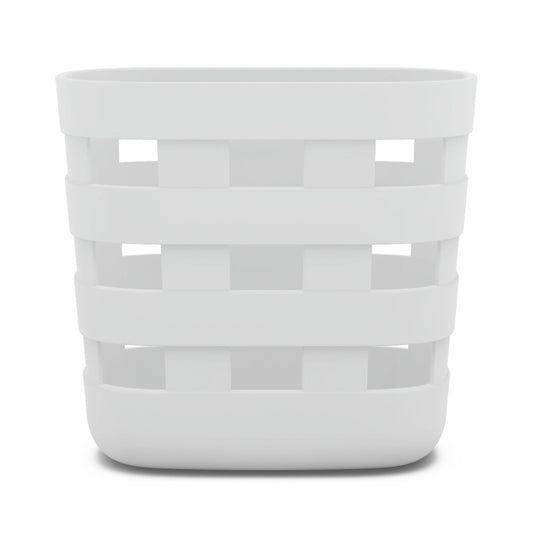 Lalo Bath Time Storage Bin - Keep Items Organized & Dry with Non-Toxic Plastic, Easy Cleanup, Removable Drying Bin, Woven Baby Organizer, Secure Wall Attachment, 9 x 5.5 x 8.5 in - Coconut