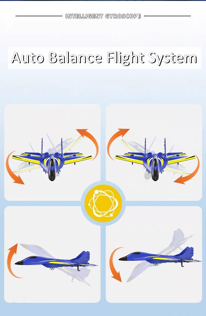 Remote Control Airplane for Kids, 2.4GHz RC Plane with Gyro, Ready to Fly RC Aircraft Toy, Easy to Fly Foam RC Airplane for Beginners & Adults