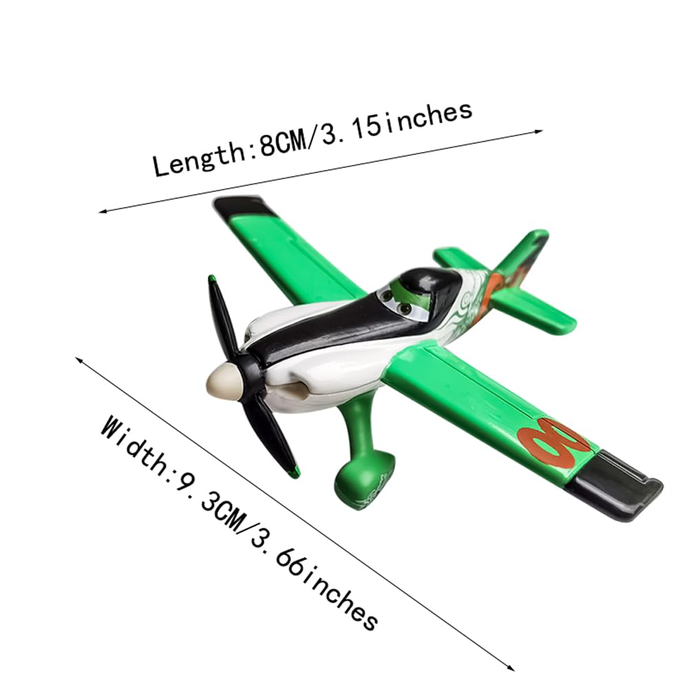 5 Pack Movie Planes Metal Diecast Airplane Toy Set, Including No. 7 Dusty, No. 5 Chupacabra, No.00 Zed, No. 13 Ripslinger and Bravo 113 (5 Pack Planes Set E)
