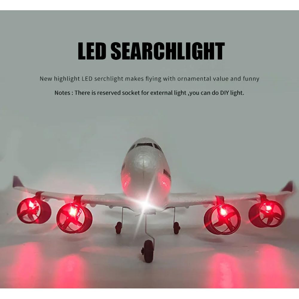 FANXMF RC Airbus 747 A380 2.4G Remote Control Electric Plane Four Motor RC Airplane Toy RC Airliner with LED Lights Drop Resistant Aircraft 2 Batteries EPP Airplane for Beginners Kids Gifts (747)