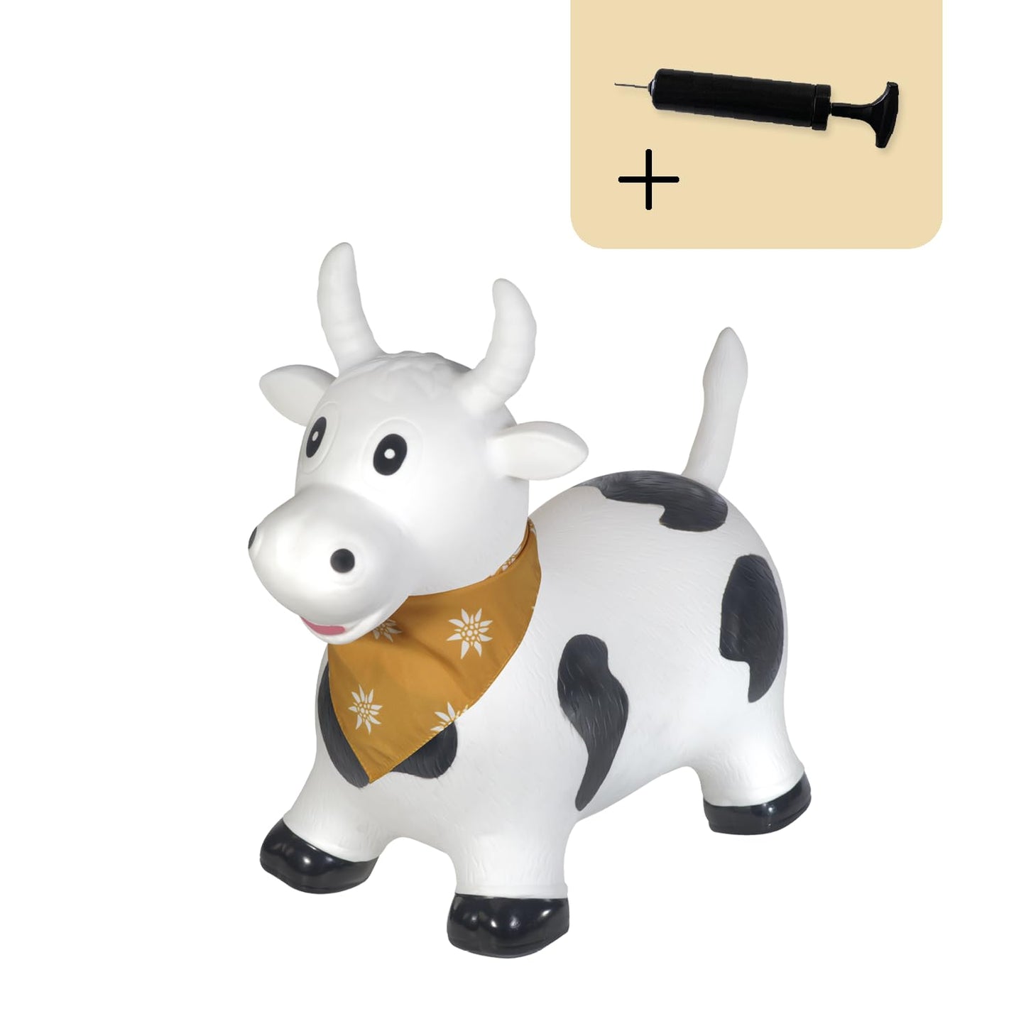 Kindsgut Bouncy Animal Hopper – Inflatable Bouncing Ride-On Toy for Kids & Toddlers Age 2+, Designed in Germany, Indoor & Outdoor, Cow
