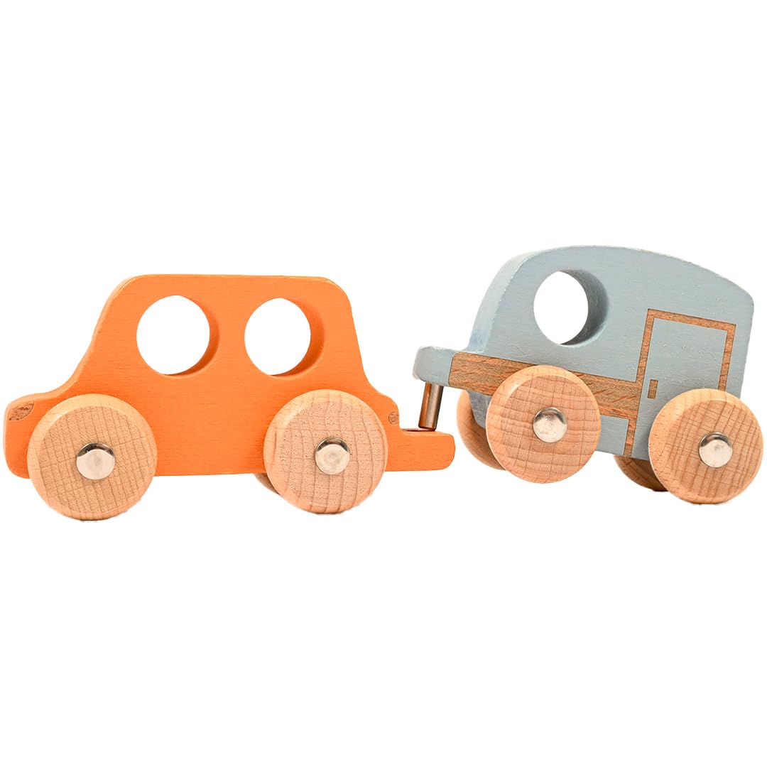 TickiT Rainbow Wooden Vehicles - Set of 12 - Small, Chunky Cars - for Ages 12m+ - Develop Fine-Motor Skills - Loose-Parts Toys for Toddlers