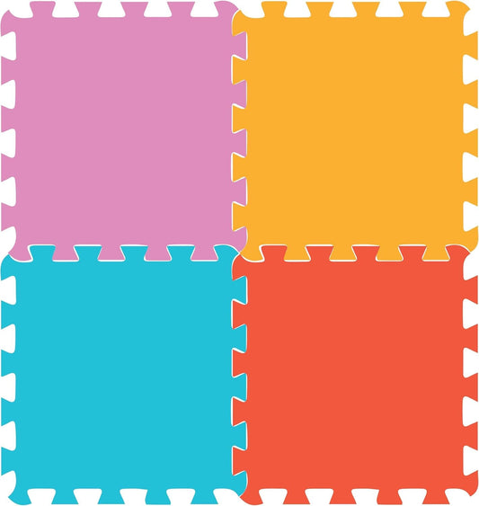 TOYVELT 16-Pack 12x12 Foam Puzzle Floor Mat for Kids - Interlocking EVA Play Mats Multicolor - Non-Slip Educational Flooring for Playroom, Nursery & Play Area