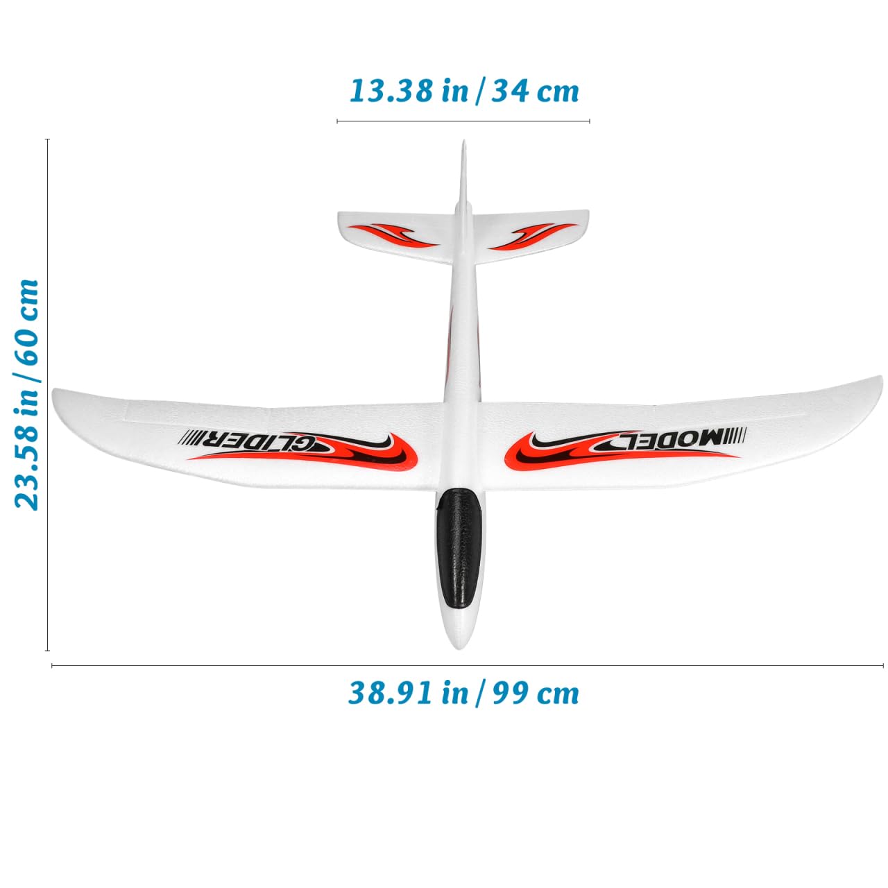TOYANDONA Foam Glider Airplane Toys, 39 Inch Large Aircraft Hand Throwing Planes Throwing Model, Presents for 3 4 5 6 7 8 9 Years Old Boy, Outdoor Sport Toys Birthday Party Favors