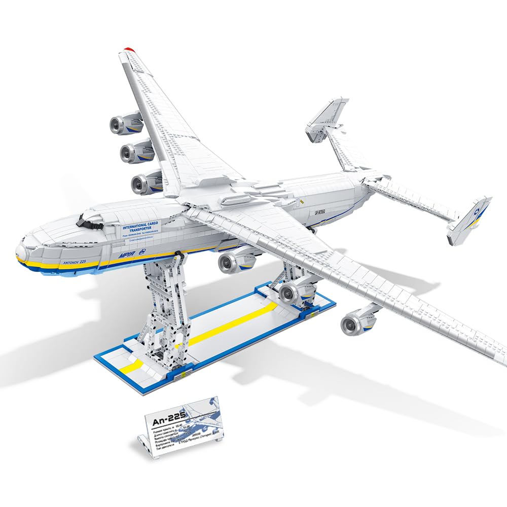 DUANT Antonov An-225 Technik 1:84 Large Transport Aircraft Building Blocks Set, 5350 Pieces MOC Airplane Model Building Kit, Military Fans Model- Collection Gift for Adult