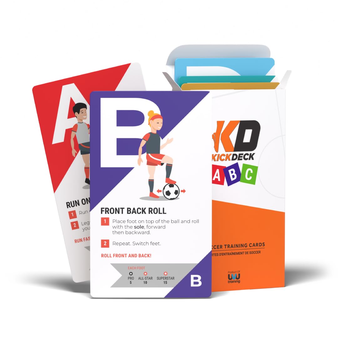 UVU Training KickDeck ABC Soccer Cards for Kids 4+ | Fun Alphabet Soccer Drills for Footwork, Ball Control & Coordination | Screen-Free Practice at Home & Outdoors