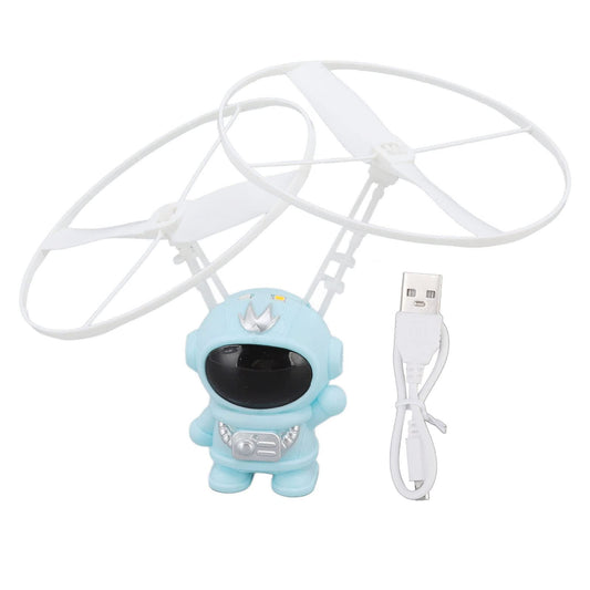 TOPINCN Astronaut Induction Flying Plaything, Levitation Aircraft Gadget with LED Lights, Stable Intelligent Hover Flying Saucer, Science Techs Desk Decor for Boys Girls Adults (Blue)