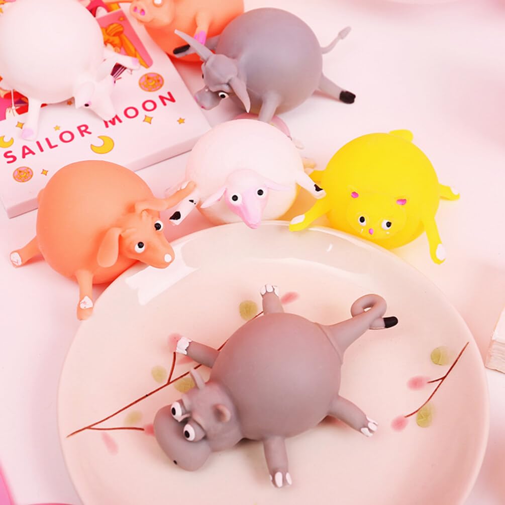 NUOBESTY 5Pcs Blowing Animals Toy Inflatable Balloon Squeeze Ball Kids Party Balloons Easter Gift Random Style