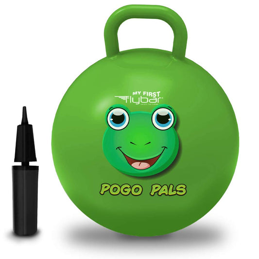 Flybar Hopper Ball for Kids, Inflatable Bouncy Ride-On Ball w/ Handle for Indoor & Outdoor Active Play, Includes Pump, Jump Ball Toy for Boys & Girls, Supports Up to 185 lbs, Ages 6+, 22-Inch, Medium