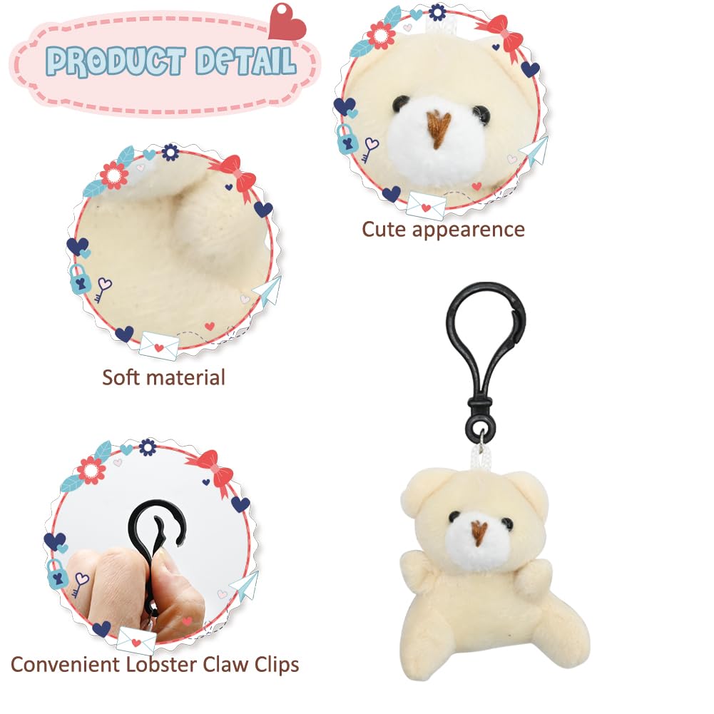 LUKBERA 28 Packs Stuffed Animal Keychains – Plush Animal Toy for Easter Egg Fillers Valentines Day Classroom Exchange Gifts, Party Favors