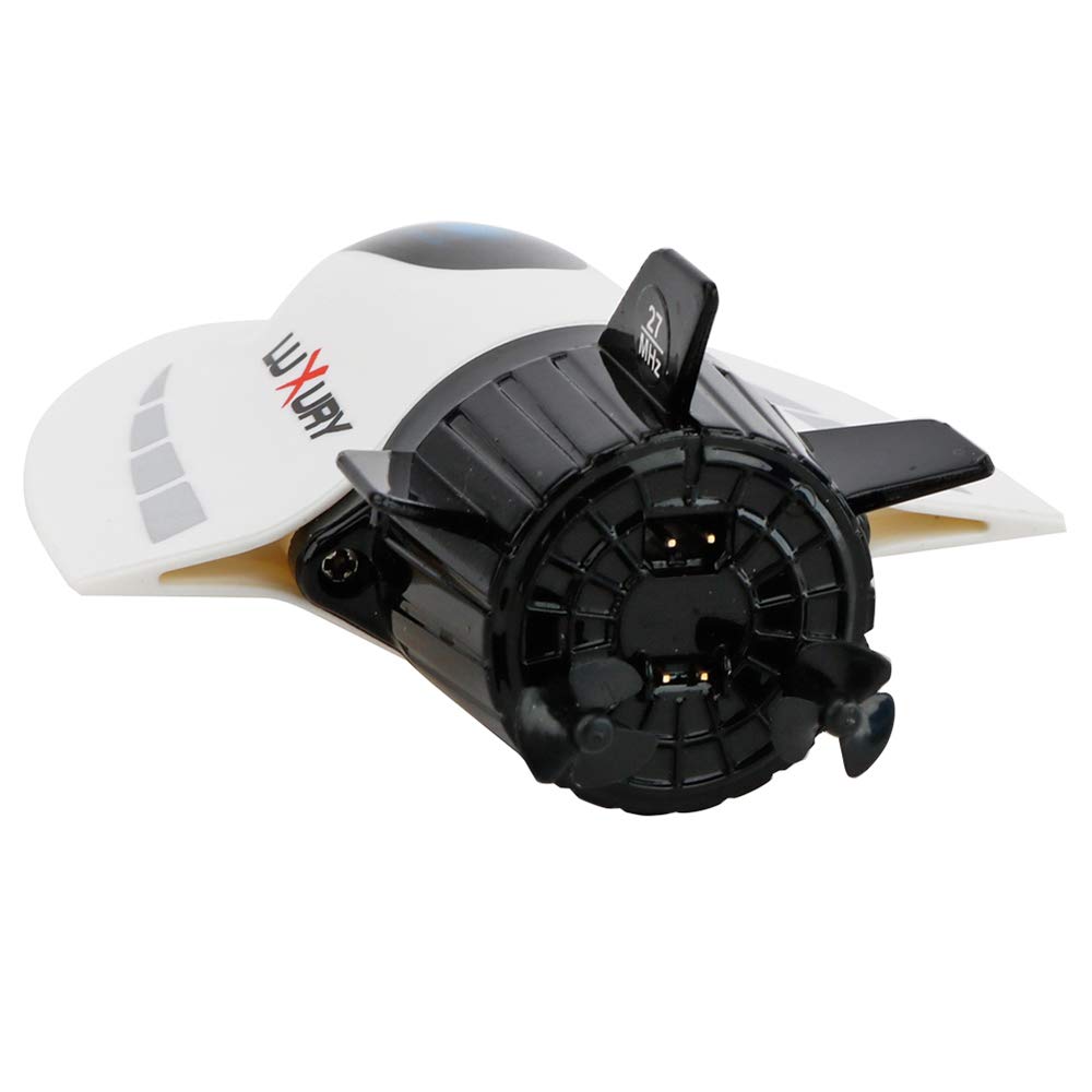 GoolRC Mini RC Submarine Boat, Remote Control Waterproof Diving Toy (White)