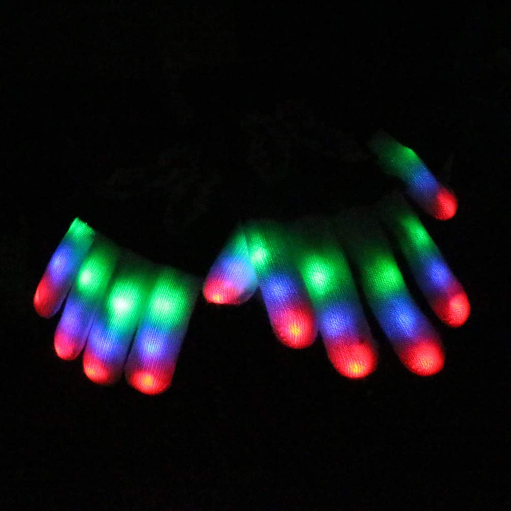 Luwint LED Light Up Gloves for Kids, Flashing Sensory Toys for Autism, Cool Glow Christmas Gifts for Boys Girls 6-8 8-12 Years Old